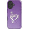 Purple Glitter Musical Heart iPhone 16 Plus Impact Case